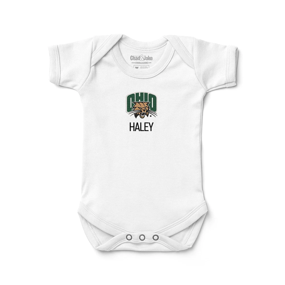 Newborn & Infant Chad Jake White Ohio Bobcats Personalized Bodysuit