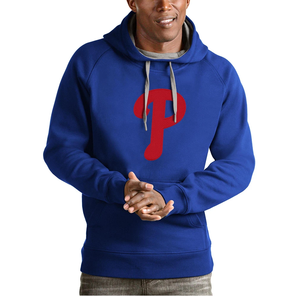 Men's Antigua Royal Philadelphia Phillies Victory Pullover Team Logo Hoodie