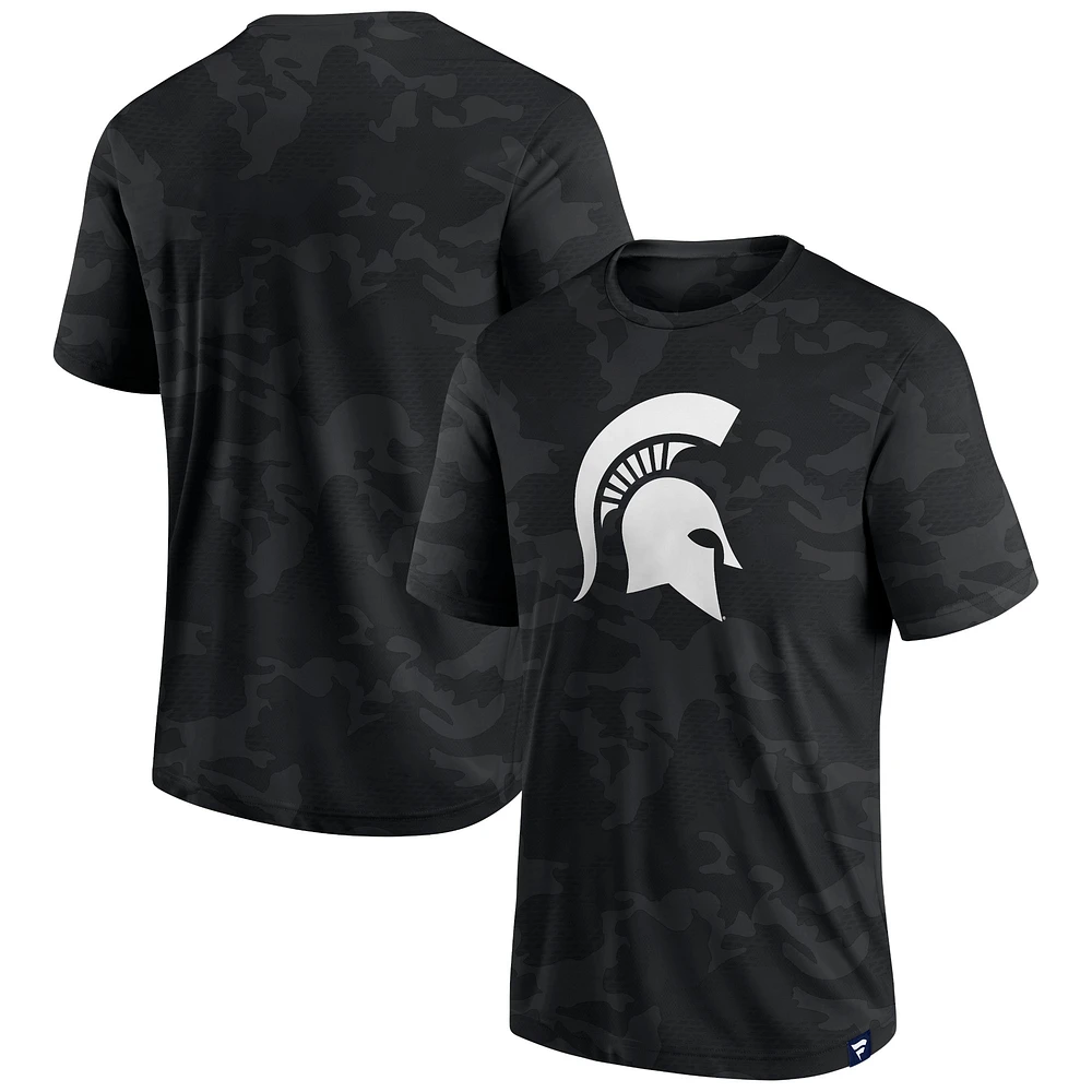 Men's Fanatics Black Michigan State Spartans Camo Logo T-Shirt