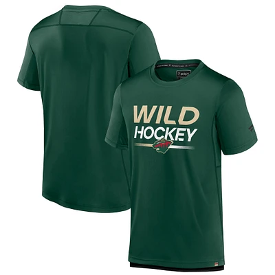 Men's Fanatics Green Minnesota Wild Authentic Pro Tech T-Shirt