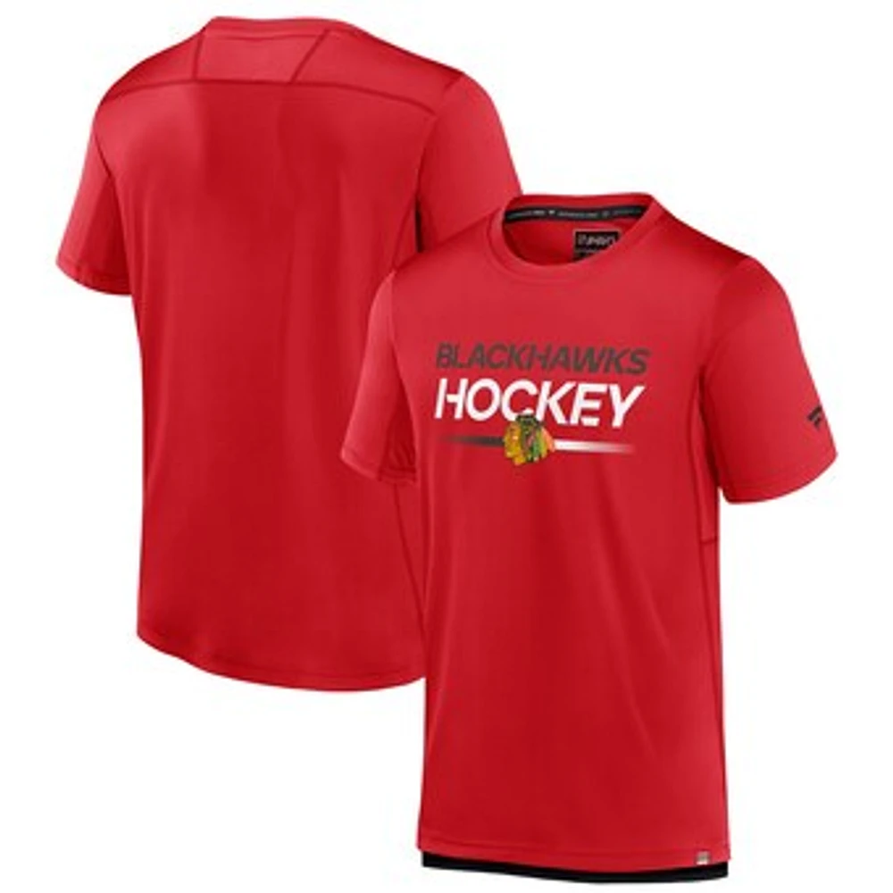 Men's Fanatics Red Chicago Blackhawks Authentic Pro Tech T-Shirt