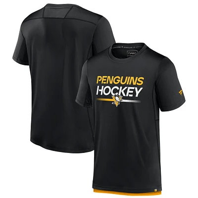 Men's Fanatics Black Pittsburgh Penguins Authentic Pro Tech T-Shirt