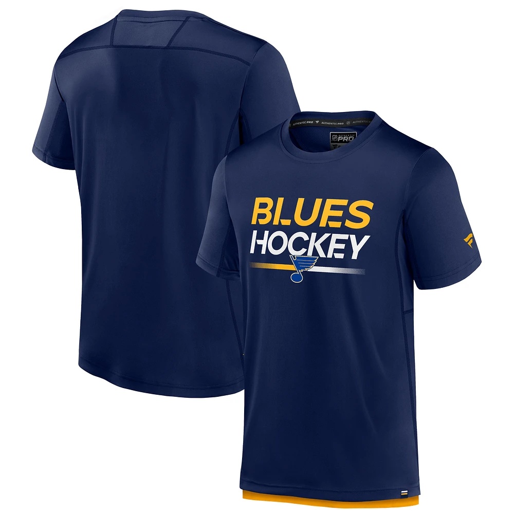 Men's Fanatics Navy St. Louis Blues Authentic Pro Tech T-Shirt