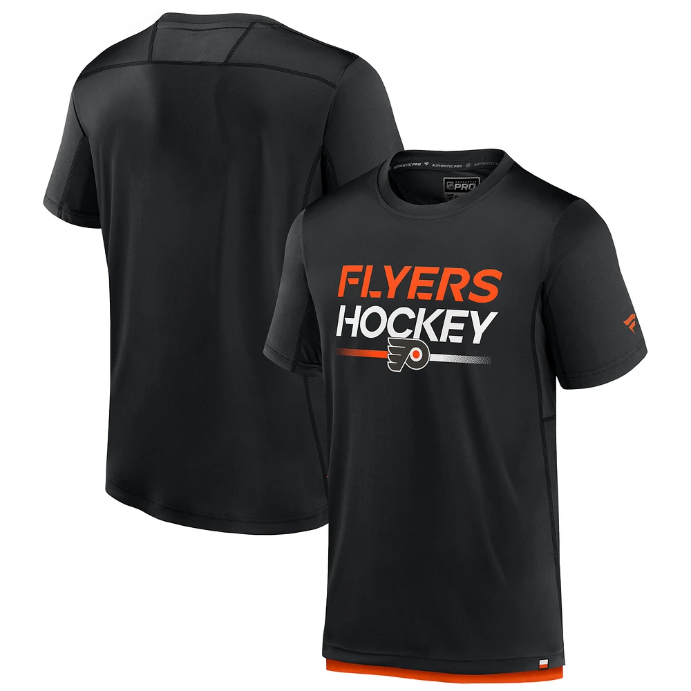Men's Fanatics Black Philadelphia Flyers Authentic Pro Tech T-Shirt