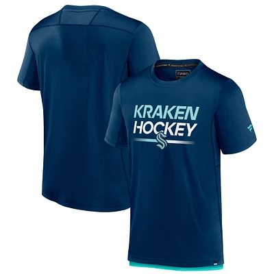 Men's Fanatics Deep Sea Blue Seattle Kraken Authentic Pro Tech T-Shirt