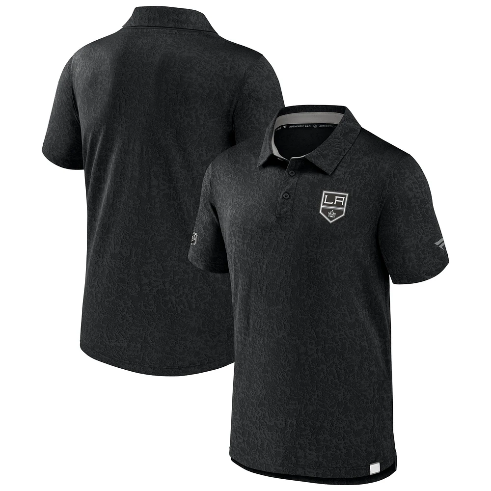 Men's Fanatics Black Los Angeles Kings Authentic Pro Jacquard Polo