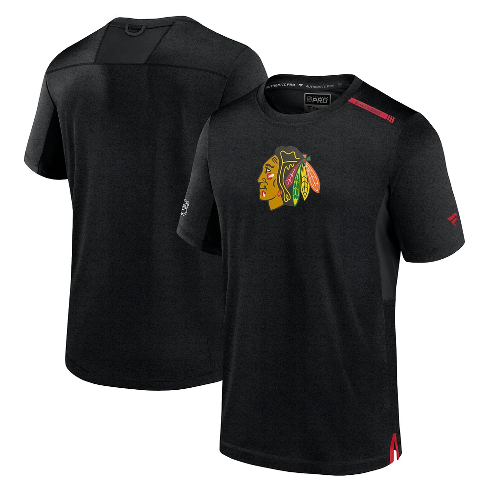 Men's Fanatics Black Chicago Blackhawks Authentic Pro Performance T-Shirt