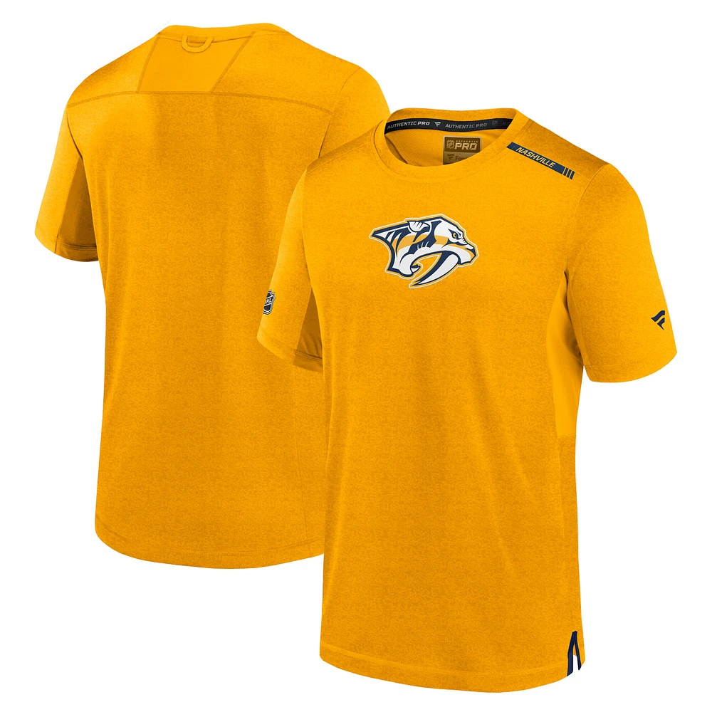 Men's Fanatics Gold Nashville Predators Authentic Pro Performance T-Shirt