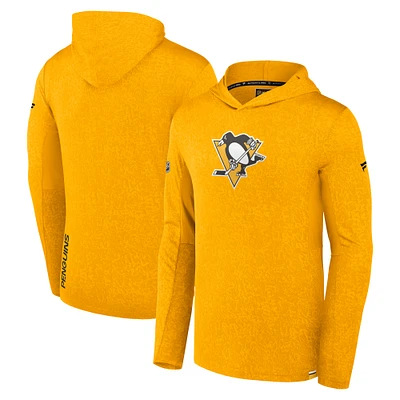 Men's Fanatics Gold Pittsburgh Penguins Authentic Pro Lightweight Pullover Hoodie
