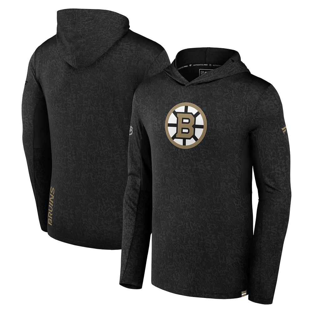 Men's Fanatics Black Boston Bruins Authentic Pro Lightweight Pullover Hoodie
