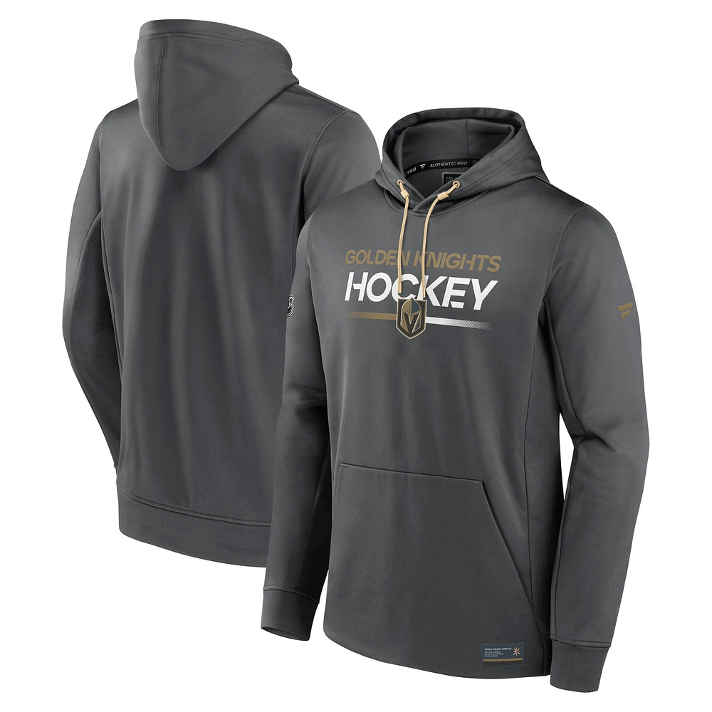 Men's Fanatics Gray Vegas Golden Knights Authentic Pro Pullover Hoodie