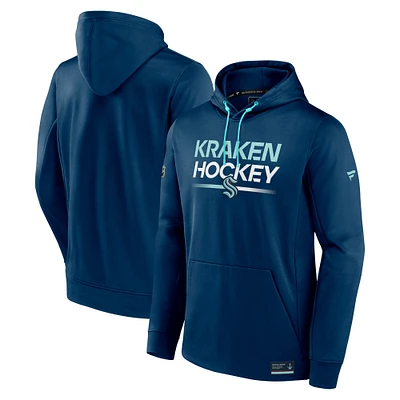 Men's Fanatics Deep Sea Blue Seattle Kraken Authentic Pro Pullover Hoodie
