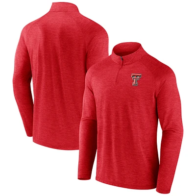 Men's Fanatics Red Texas Tech Red Raiders Primary Logo Raglan Quarter-Zip Top
