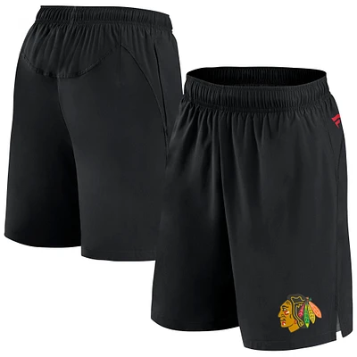 Men's Fanatics Black Chicago Blackhawks Authentic Pro Tech Shorts