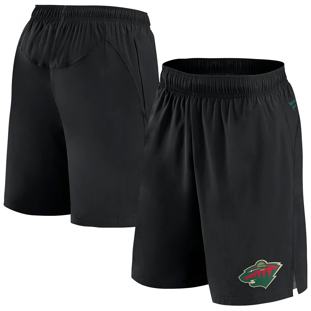 Men's Fanatics Black Minnesota Wild Authentic Pro Tech Shorts