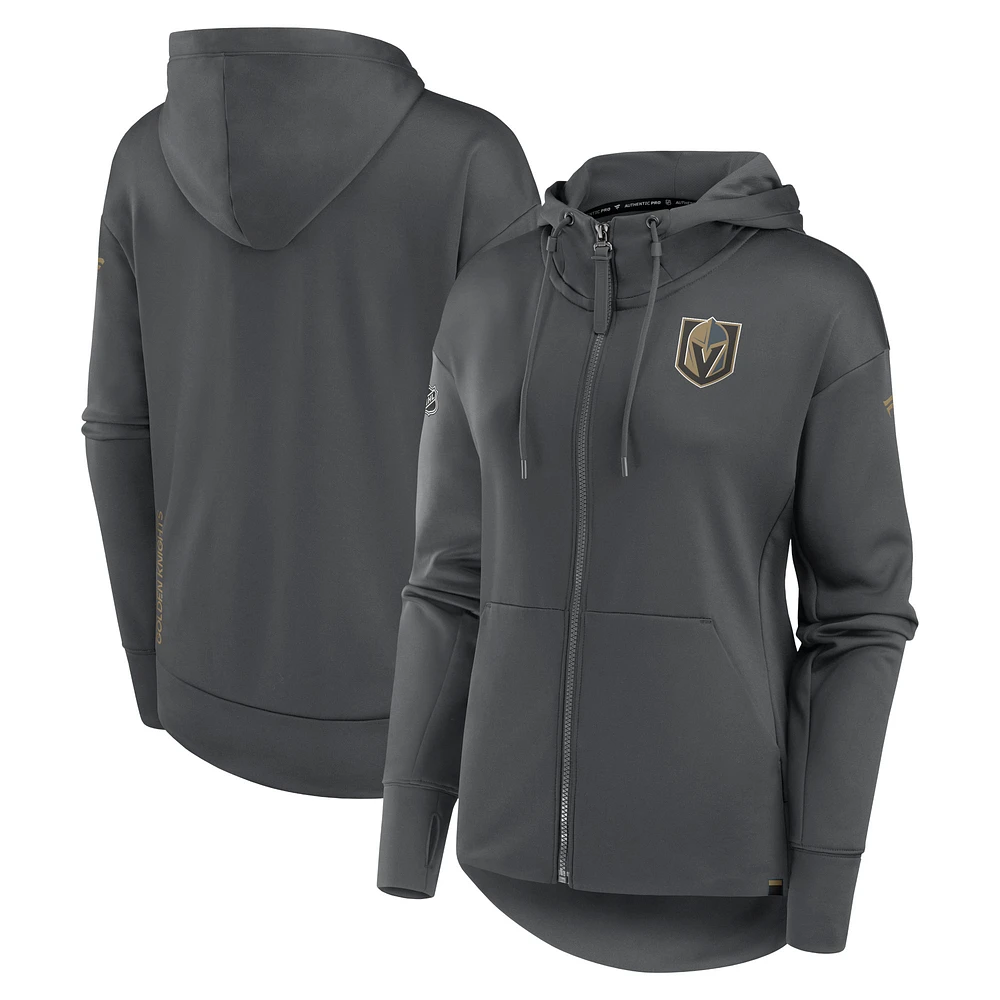 Women's Fanatics Gray Vegas Golden Knights Scuba Full-Zip Hoodie