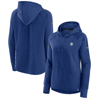 Women's Fanatics Heather Blue Toronto Maple Leafs Authentic Pro Pullover Hoodie