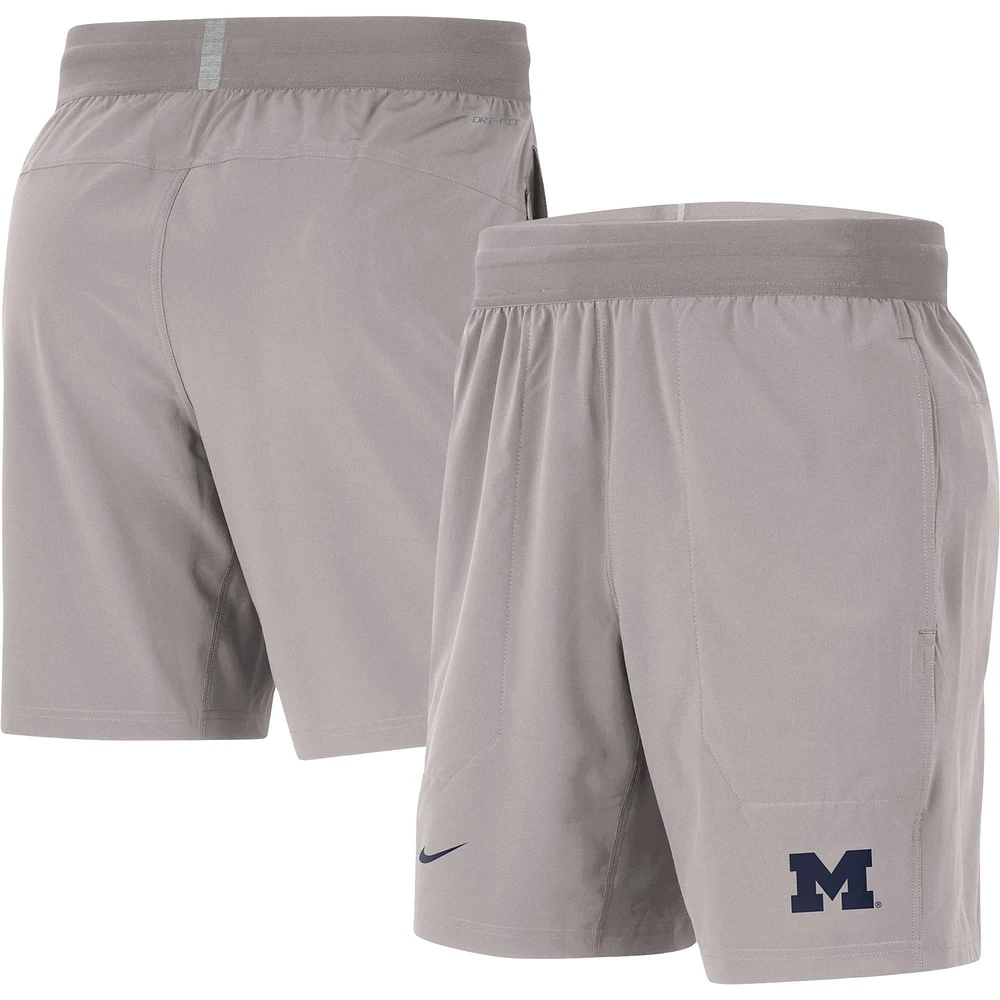 Men's Nike Gray Michigan Wolverines Player Performance Shorts