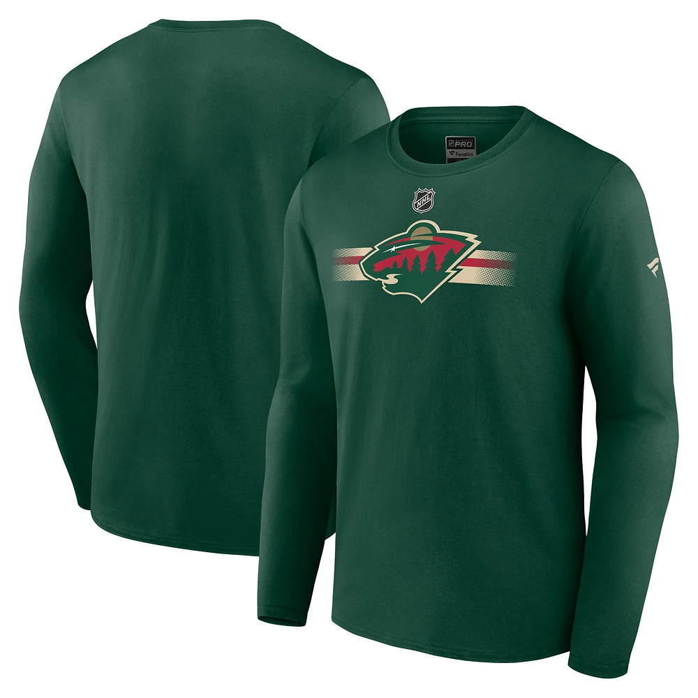 Men's Fanatics Green Minnesota Wild Authentic Pro Secondary Long Sleeve T-Shirt