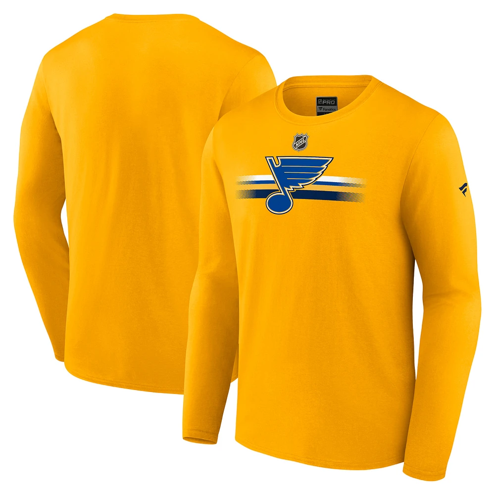Men's Fanatics Gold St. Louis Blues Authentic Pro Primary Long Sleeve T-Shirt