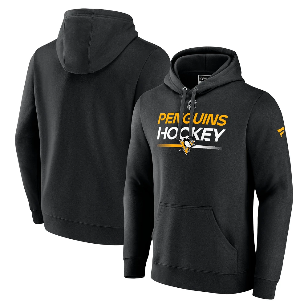 Men's Fanatics Black Pittsburgh Penguins Authentic Pro Pullover Hoodie