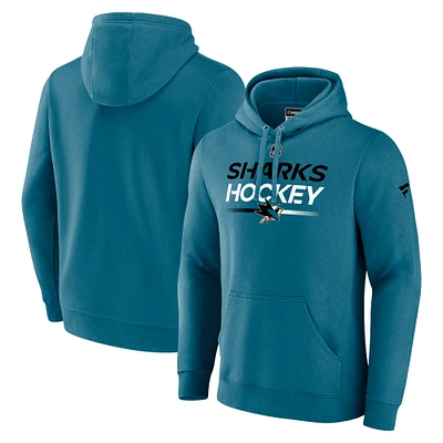 Men's Fanatics Teal San Jose Sharks Authentic Pro Pullover Hoodie