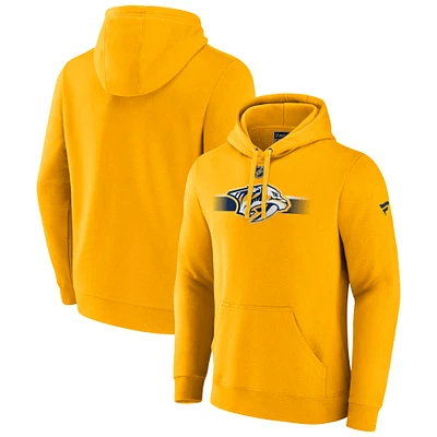 Men's Fanatics Gold Nashville Predators Authentic Pro Secondary Pullover Hoodie