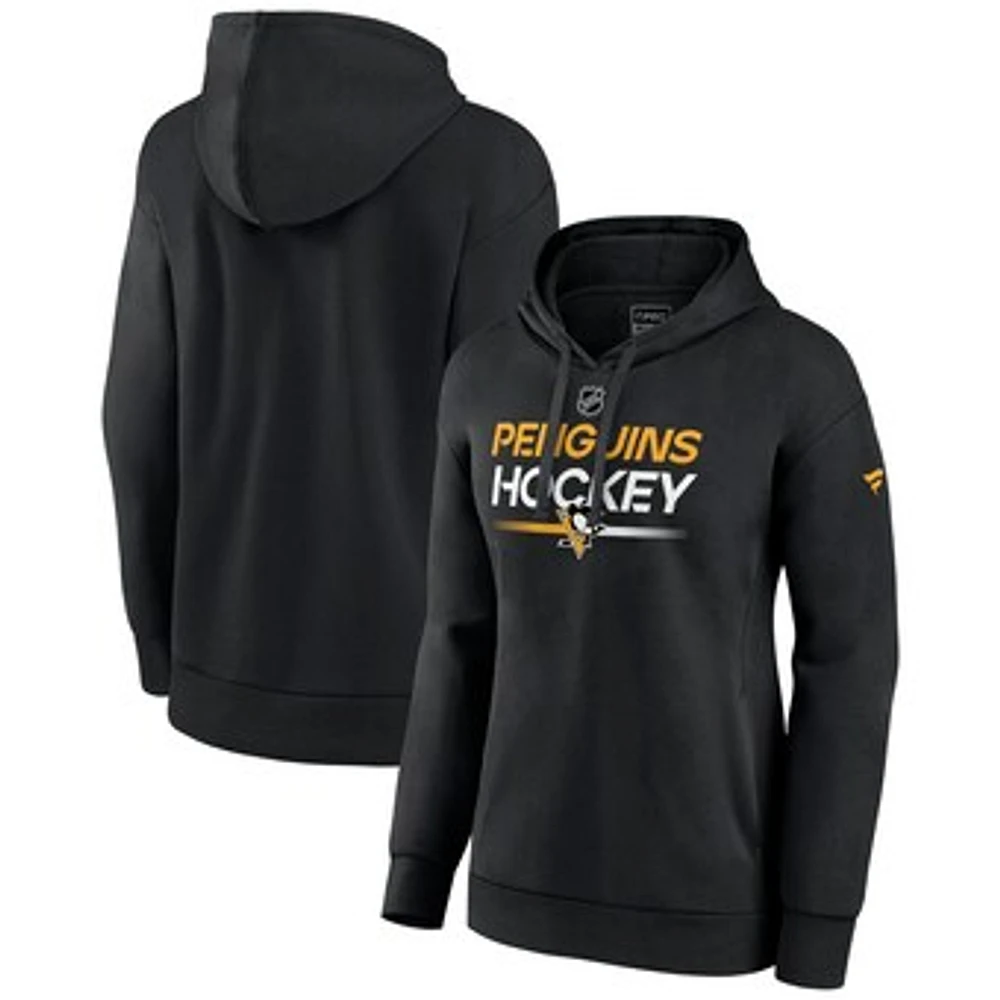 Women's Fanatics Black Pittsburgh Penguins Authentic Pro Pullover Hoodie