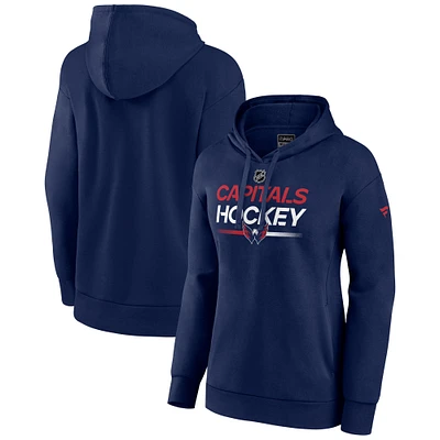 Women's Fanatics Navy Washington Capitals Authentic Pro Pullover Hoodie