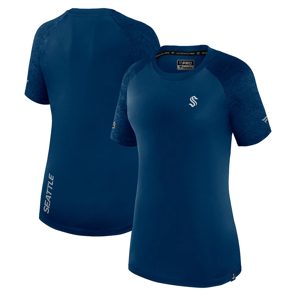 Women's Fanatics Deep Sea Blue Seattle Kraken Authentic Pro Tech T-Shirt