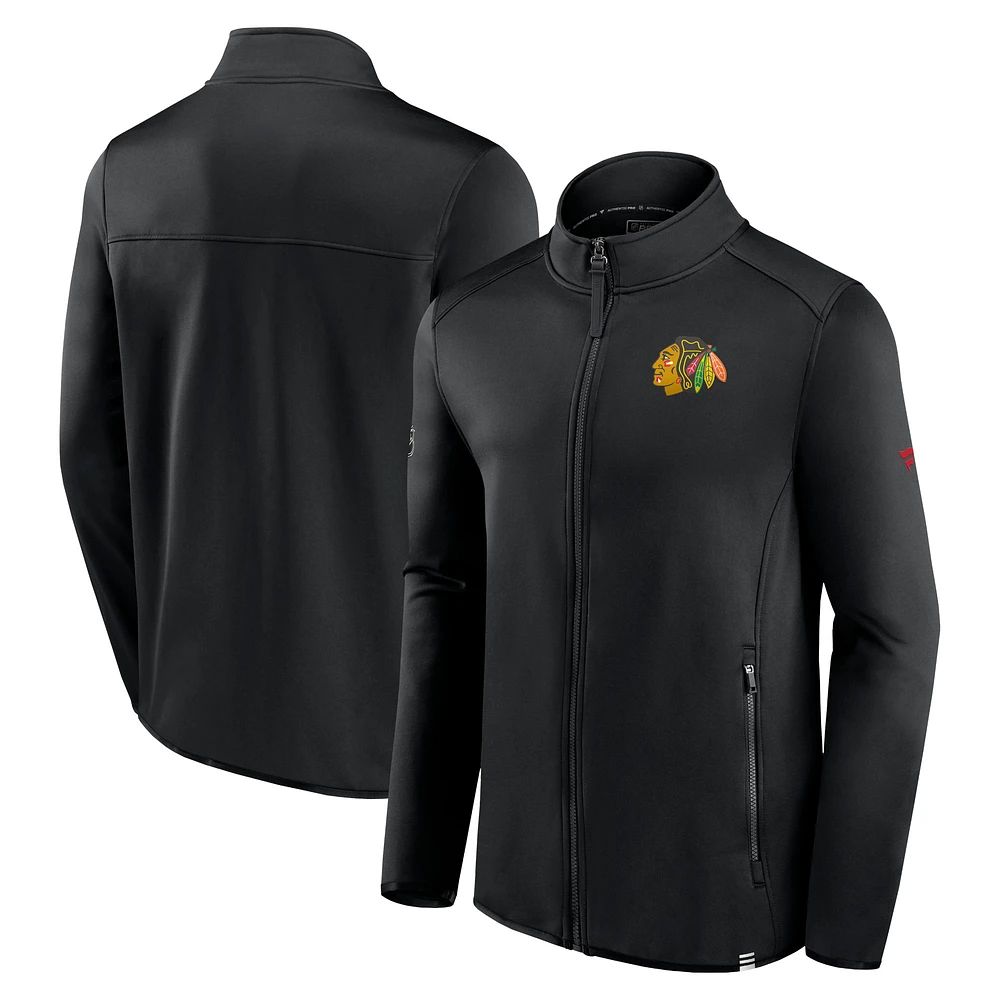 Men's Fanatics Black Chicago Blackhawks Authentic Pro Full-Zip Jacket