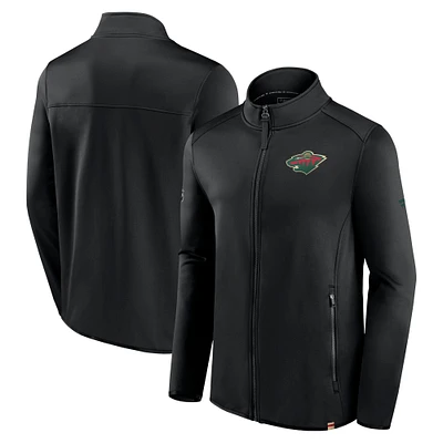 Men's Fanatics Black Minnesota Wild Authentic Pro Full-Zip Jacket