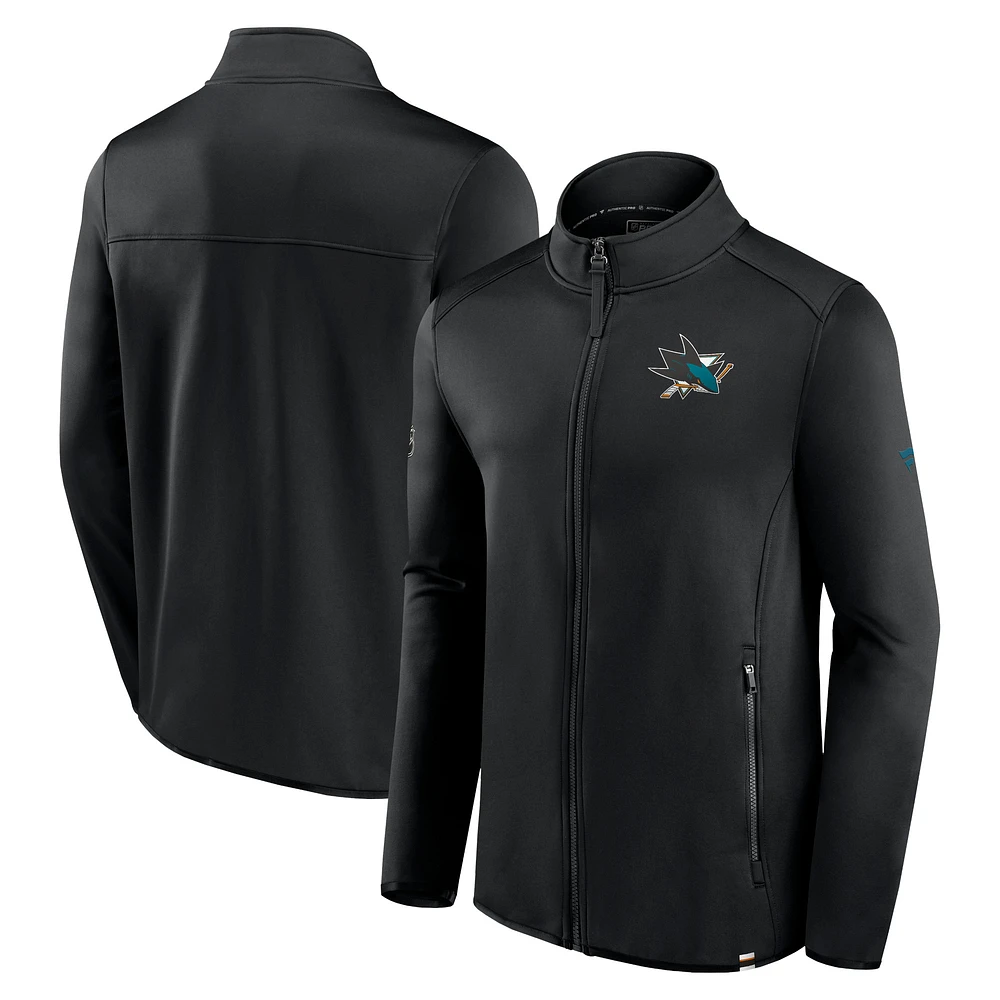 Men's Fanatics Black San Jose Sharks Authentic Pro Full-Zip Jacket