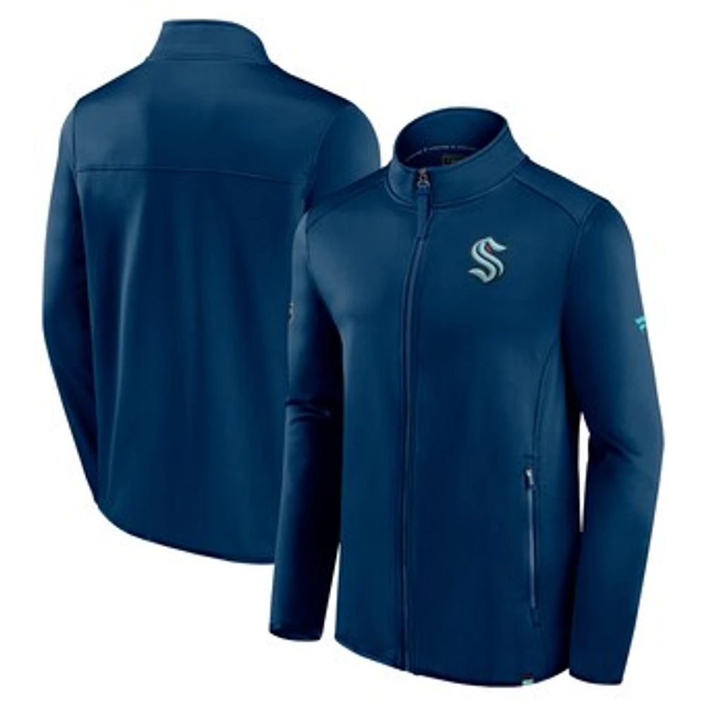 Men's Fanatics Navy Seattle Kraken Authentic Pro Full-Zip Jacket