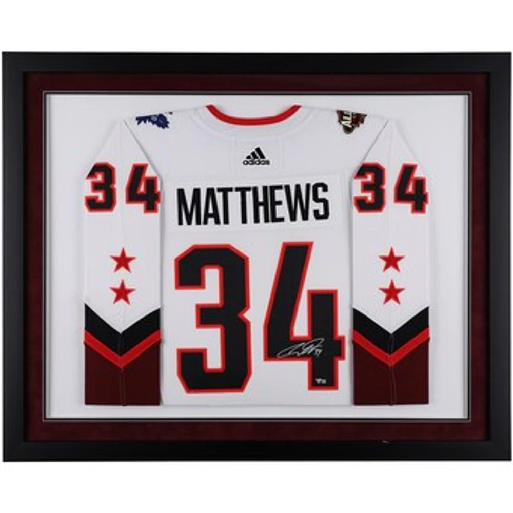 Auston Matthews Toronto Maple Leafs Autographed Deluxe Framed 2022 NHL All-Star Game White Adidas Authentic Jersey