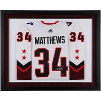 Auston Matthews Toronto Maple Leafs Autographed Deluxe Framed 2022 NHL All-Star Game White Adidas Authentic Jersey