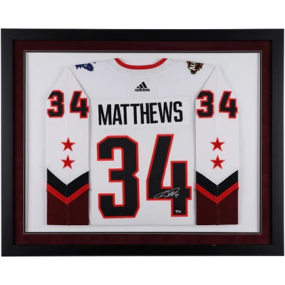 Auston Matthews Toronto Maple Leafs Autographed Deluxe Framed 2022 NHL All-Star Game White Adidas Authentic Jersey