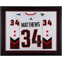 Auston Matthews Toronto Maple Leafs Autographed Deluxe Framed 2022 NHL All-Star Game White Adidas Authentic Jersey