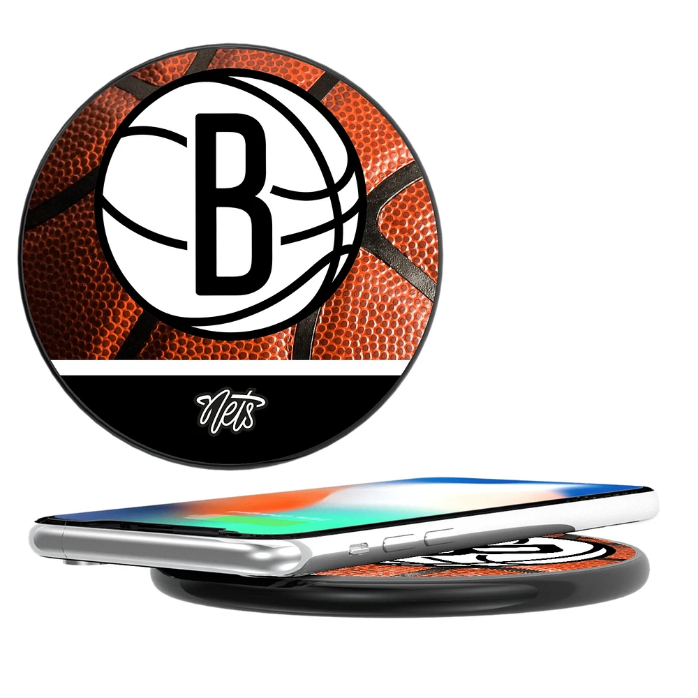 Brooklyn Nets Basketball Design 10-Watt Wireless Phone Charger