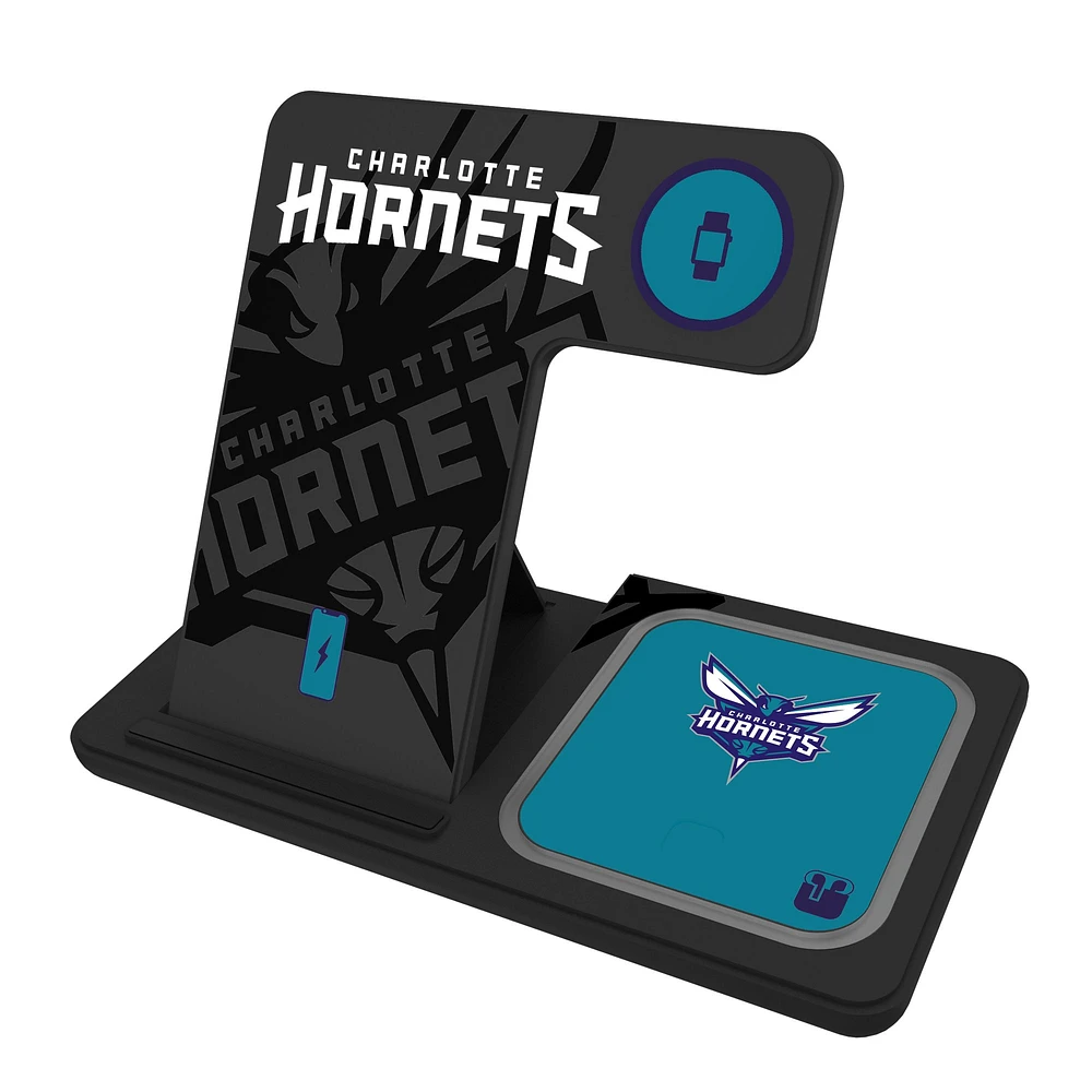 Keyscaper Charlotte Hornets 3-In-1 Wireless Charger