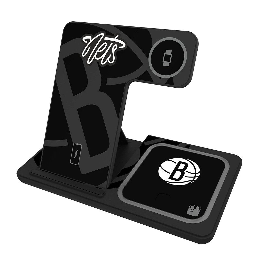 Keyscaper Brooklyn Nets 3-In-1 Wireless Charger