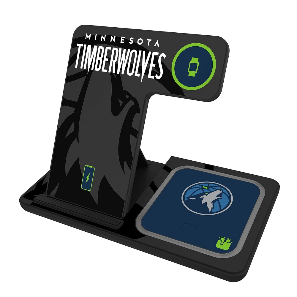 Keyscaper Minnesota Timberwolves 3-In-1 Wireless Charger