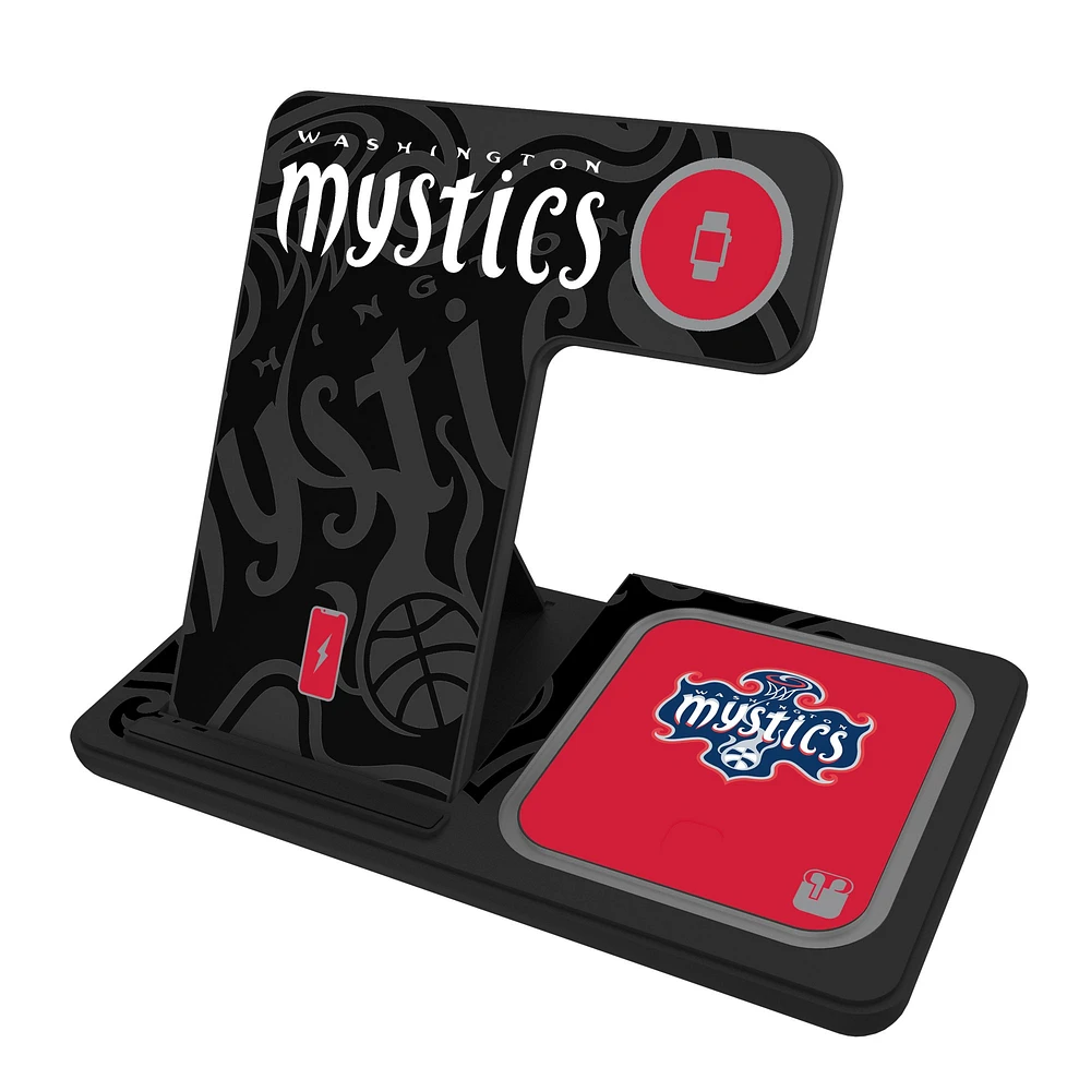 Keyscaper Washington Mystics 3-In-1 Wireless Charger