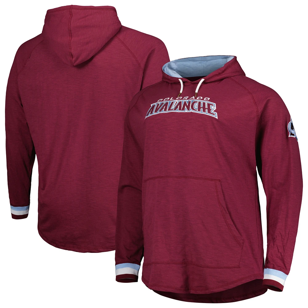 Men's Mitchell & Ness Burgundy Colorado Avalanche Big Tall Legendary Raglan Pullover Hoodie