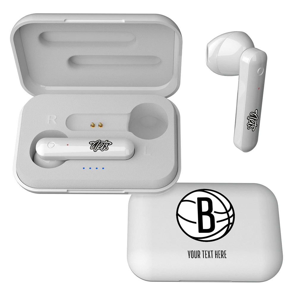 Brooklyn Nets Personalized Insignia Design Wireless Earbuds