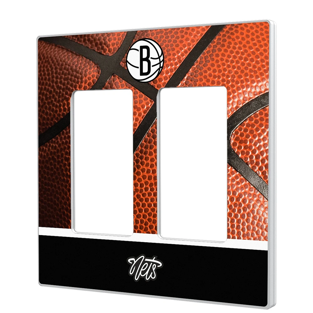 Keyscaper Brooklyn Nets Solid Design Double Rocker Lightswitch Plate