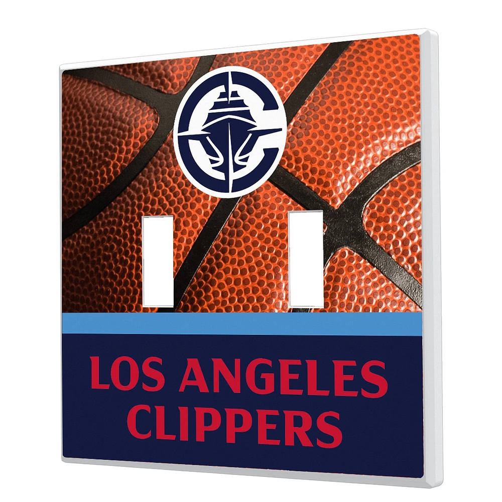 Keyscaper LA Clippers Basketball Design Double Toggle Lightswitch Plate