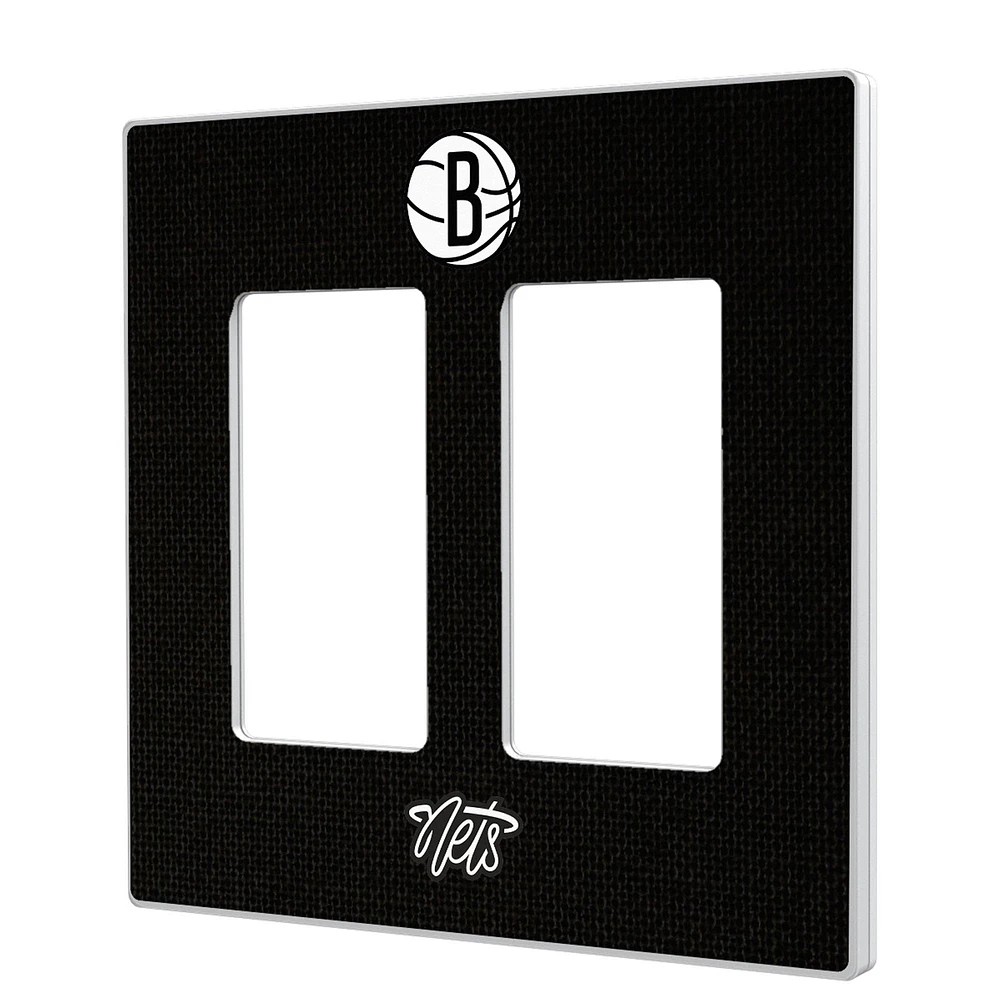 Keyscaper Brooklyn Nets Solid Design Double Rocker Lightswitch Plate