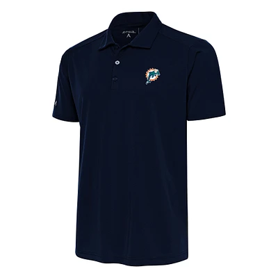 Men's Antigua Navy Miami Dolphins Team Logo Throwback Big & Tall Tribute Polo