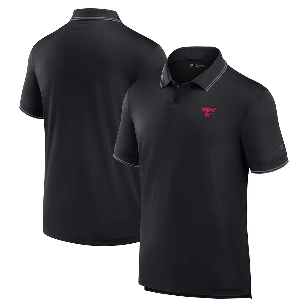 Men's Fanatics Black Chicago Bulls Front Office Pique Polo